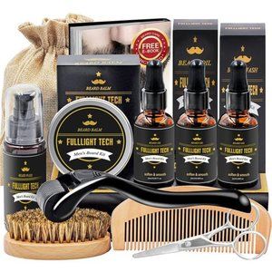 Beard Kit for Men Grooming & Care W/Beard Wash/Shampoo,3 Packs Beard Growth Oil